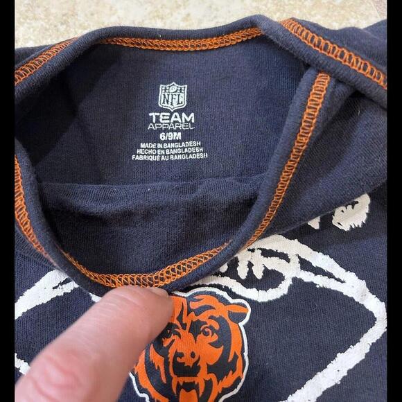 Chicago Bears Boys Bodysuits 6-9 Months Snap - 2 Pairs NFL Team Apparel Rompers - Picture 2 of 4
